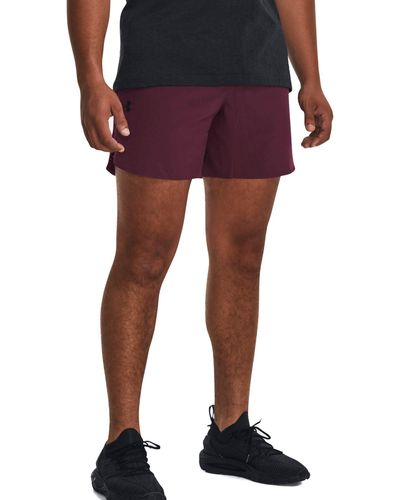 Under Armour S Peak Woven Shorts Maroon M - Purple