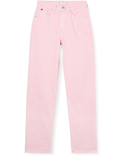 Tommy Hilfiger Nieuwe Klassieke Rechte Hw Cw Jeans Voor - Roze