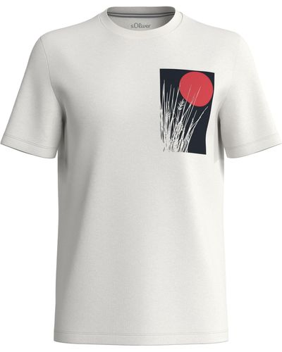 S.oliver Big Size 2148389 T-Shirt mit Frontprint - Weiß