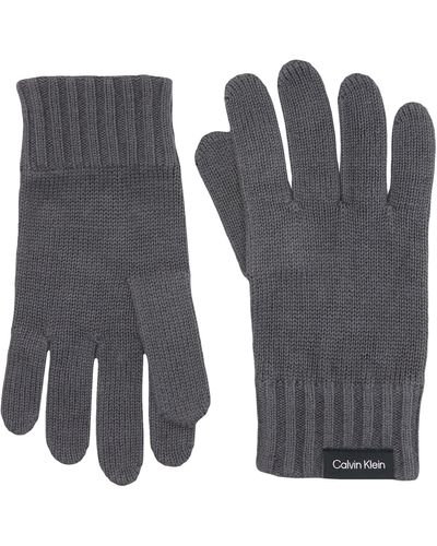 Calvin Klein Classic Cotton Rib Gloves K50k511011 Knitted - Grey