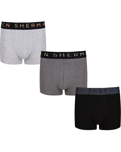 Ben Sherman S Super Soft Boxer Shorts with Elasticated Waistband Boxershorts, - Grau