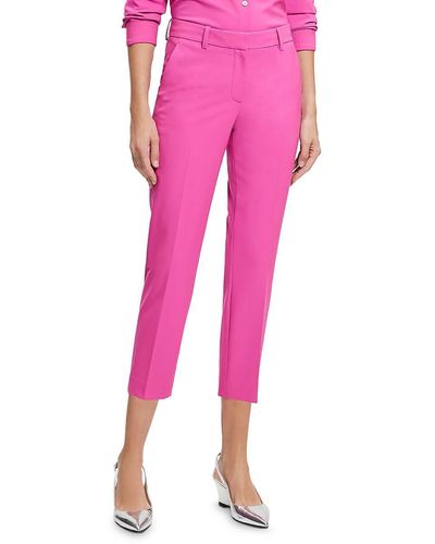 Theory Mid-rise Solid Capri Pants - Pink