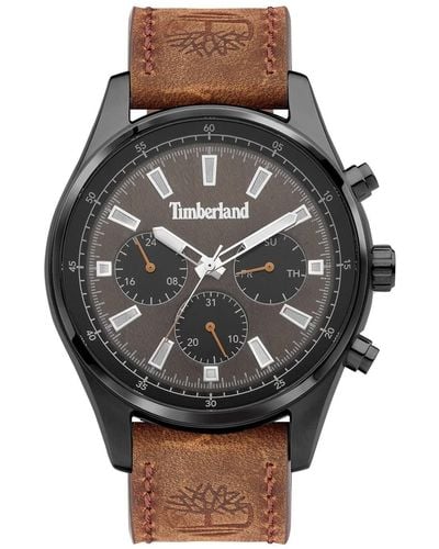 Timberland Analog Quarz Uhr mit Leder Armband TDWGF2100402 - Braun
