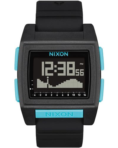 Nixon All Black/blue - 100m Water Resistant Digital Surf - Grey