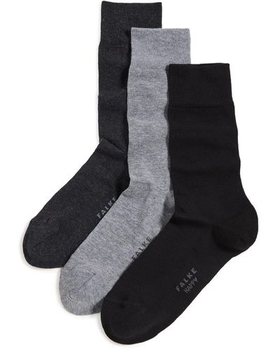 FALKE Happy Box Uni 3-pack M So Cotton Plain 3 Pairs Socks - Black