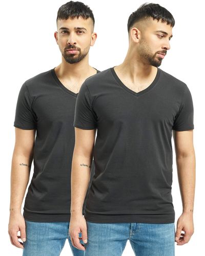 Levi's V-hals T-shirts Stretch Katoen 905056001 2-pack - Zwart