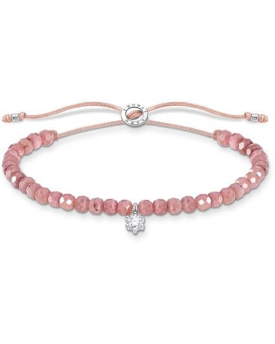 Thomas Sabo Armband rosa Perlen mit weißem Stein 925 Sterling Silber A1987-401-9-L20V - Mehrfarbig