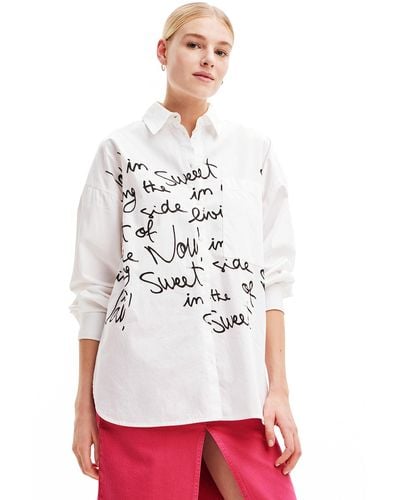 Desigual Woven Shirt Long Sleeve - White