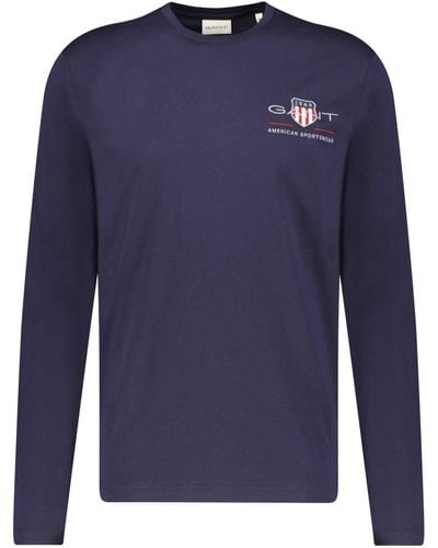GANT Reg Medium Archive Shield LS T T-Shirt - Blu