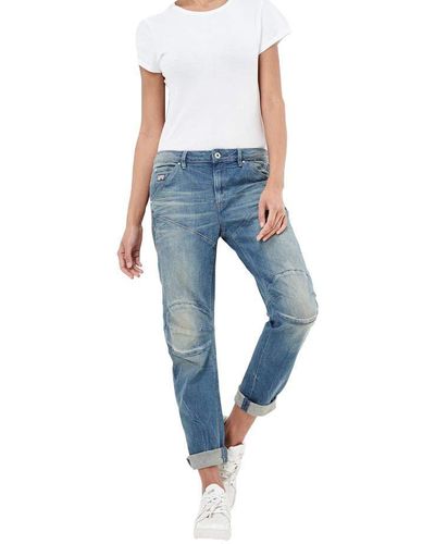 G-Star RAW 5620 Elwood 3d Lage Taille Boyfriend Jeans - Blauw