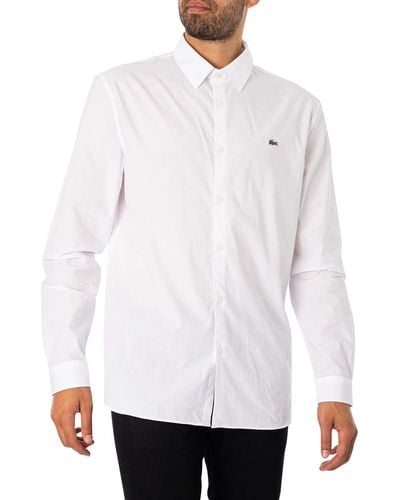Lacoste CH5620 Camicia dalla vestibilità Regolare - Bianco