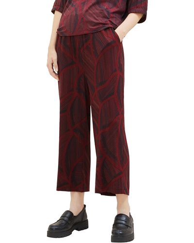 Tom Tailor Culotte Jersey Hose mit Muster - Rot