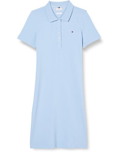 Tommy Hilfiger 1985 Slim Pique Polo Dress Ss Polo Dresses - Blue