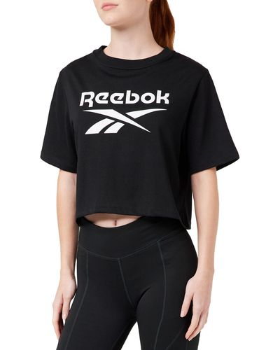 Reebok Identity Big Logo Crop T Shirt - Black