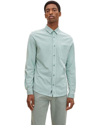 Tom Tailor 1029802 Basic Hemd aus Jersey - Grün