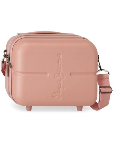 Pepe Jeans Highlight Adaptable Toiletry Bag With Shoulder Bag Pink 29 X 21 X 15 Cm Rigid Abs 9.14l
