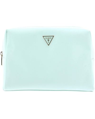 Guess Top Zip Cosmetic Bag Mint - Verde