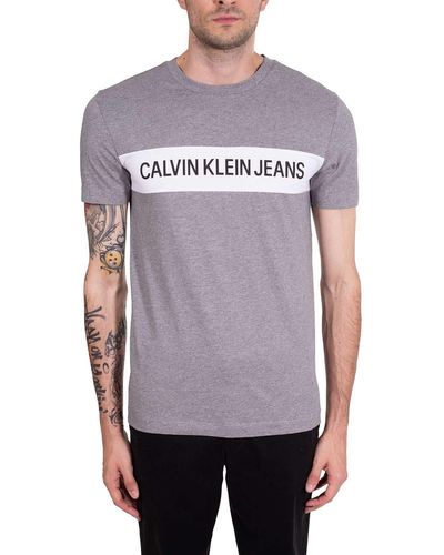 Calvin Klein T-Shirt Uomo con Fascia Logo - Taglia - Viola