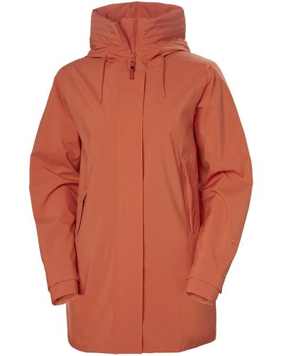 Helly Hansen W Victoria Mid Length Raincoat - Orange