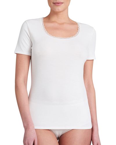 Schiesser T-Shirt Feinripp Unterwäsche - Weiß