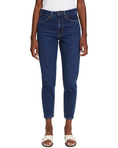 Esprit High-rise-jeans In Mom Fit - Blauw