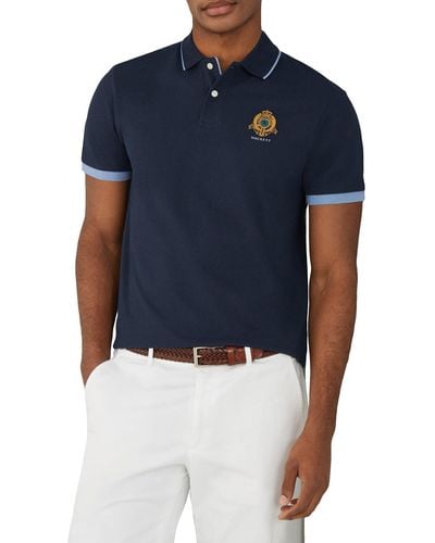 Hackett Hackett Heritage Logo Short Sleeve Polo Xs - Blue