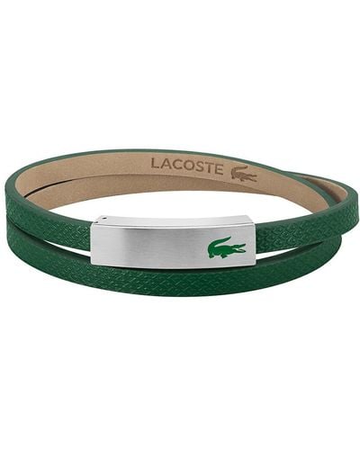 Lacoste Bracelet en cuir pour Collection PORT Embelli avec motif petit piqué - 2040107 - Vert