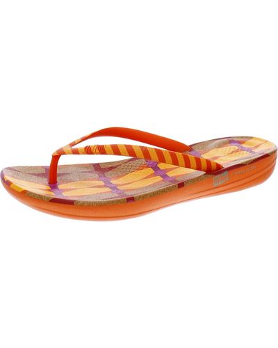 Fitflop S Iqushion X Slip On Open Toe Thong Sandals - Orange
