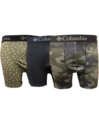 Columbia Printed Polyester Stretch Solid Boxer Brief 3 Pair - Black