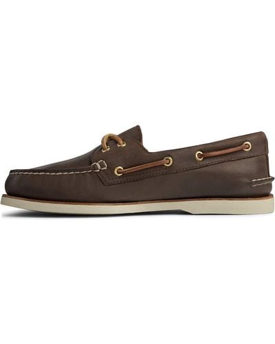 Sperry Top-Sider S Gold A/o 2-eye Boat Shoe, Brown, 8