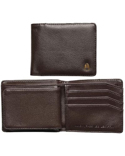 Nixon Pass Vegan Leather Coin Wallet - Brown - Braun