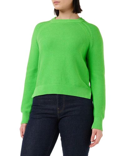 French Connection Lily Mozart Long Sleeve Crew Neck Jumper Pullover Jumper - Green