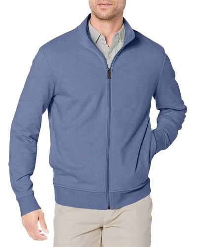 Amazon Essentials Lightweight French Terry Full-zip Mock Neck Sweatshirt - Blue