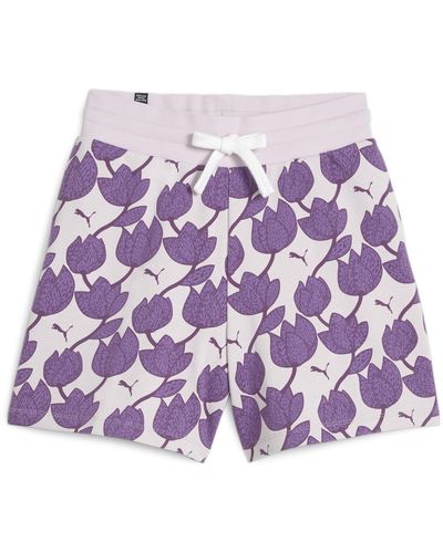 PUMA Blossom Shorts mit Blumenmuster SGrape Mist Purple - Lila