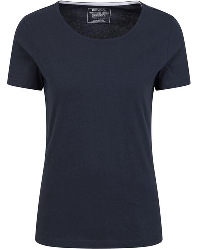 Mountain Warehouse Neck T-shirt - Lightweight Tee Shirt In 100% Organic Cotton With Uv Protect - Best - Black