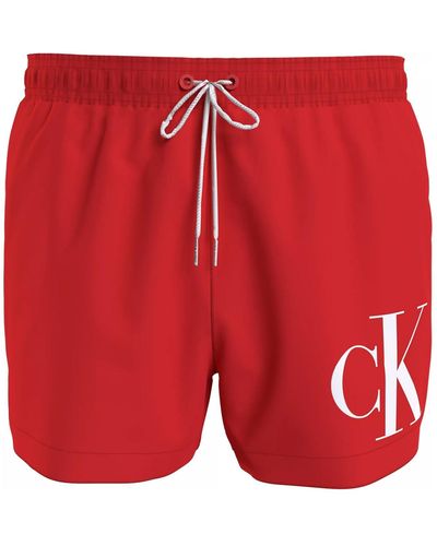 Calvin Klein Short Drawstring Km0km00967 Corta - Rojo
