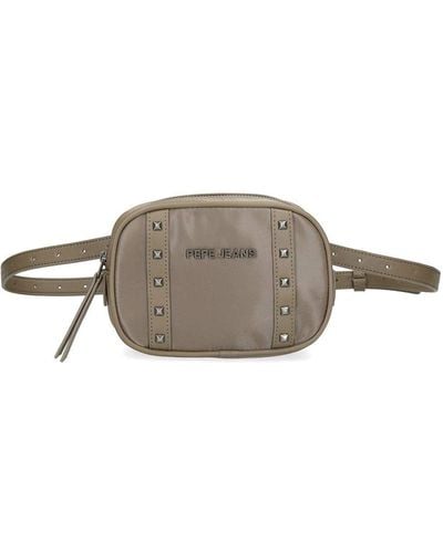 Pepe Jeans Roxanne Waist Bag Beige 18x12x5 Cms Nylon And Synthetic Leather - Natural