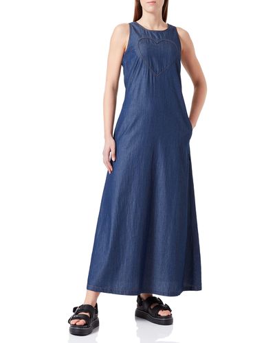 Love Moschino Sleeveless Long Dress - Blau