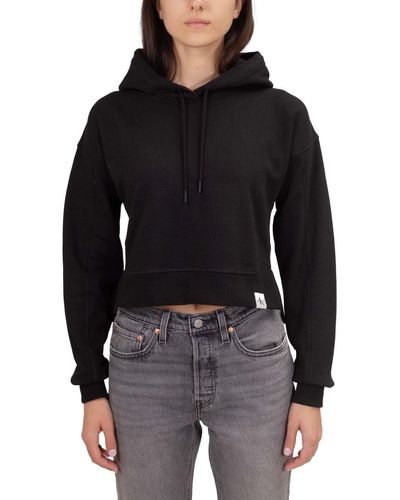 Calvin Klein Sommer Sweatshirt mit Seitenschlitzen - Schwarz