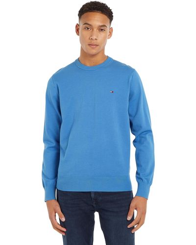 Tommy Hilfiger Pull Crew Neck Sweater Pull en Maille - Bleu