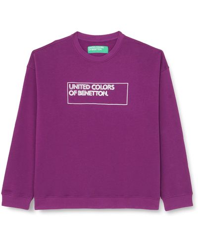 Benetton Jersey G/c M/l 3j68u100f Long Sleeve Crewneck Sweatshirt - Purple