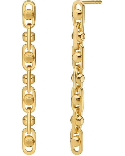 Michael Kors Premium Astor Link Gold-tone Sterling Silver Drop Earrings - Metallic