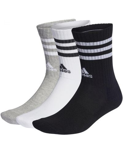 adidas 3-stripes Cushioned Crew Socks 3 Paar Sokken Voor Volwassenen - Blauw