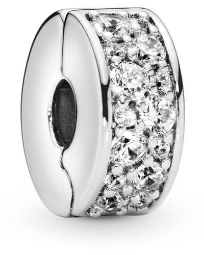 PANDORA 791817CZ Perle à clip en zirconium argenté pour femme - Blanc