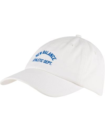 New Balance , , Nb 6 Panel Seasonal Hat, Stylish Baseball Cap For Adults, One Size Fits Most, Sea Salt - White