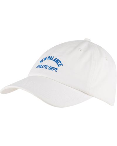 New Balance NB 6 Panel Saisonal Hut Stilvolle Baseballkappe für Erwachsene - Weiß