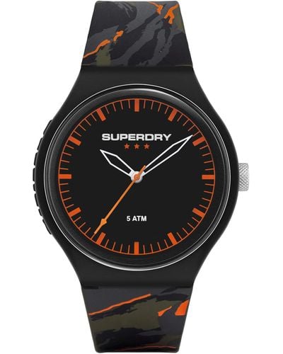 Superdry Analog Quarz Uhr mit Silicone Armband SYG270BO - Schwarz