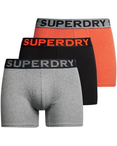 Superdry 3 Pack Organic Cotton Trunks - Grey