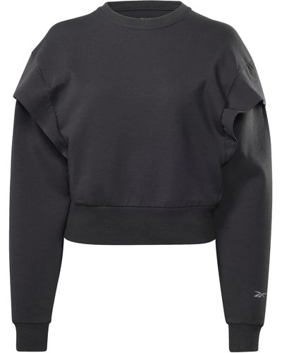 Reebok Dreamblend Cotton Midlayer Pullover Sweatshirts - Black