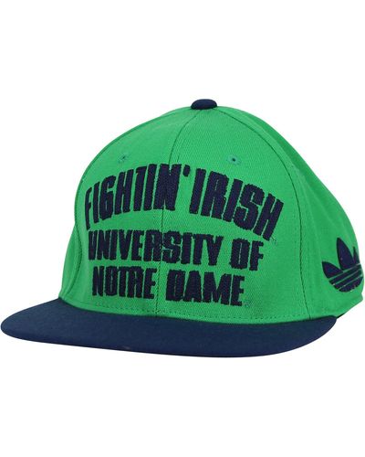 adidas Notre Dame Fighting Irish Flat Visor Flex Hat Size S/m - Tw66z - Green